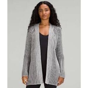 Lululemon Cotton-Cashmere Blend Sweater Wrap Ribbed Open Cozy Women 6